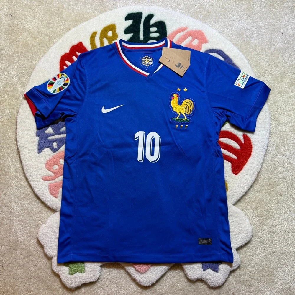 Nike France Mbappe 10 Home Jersey Blue Mens Size M